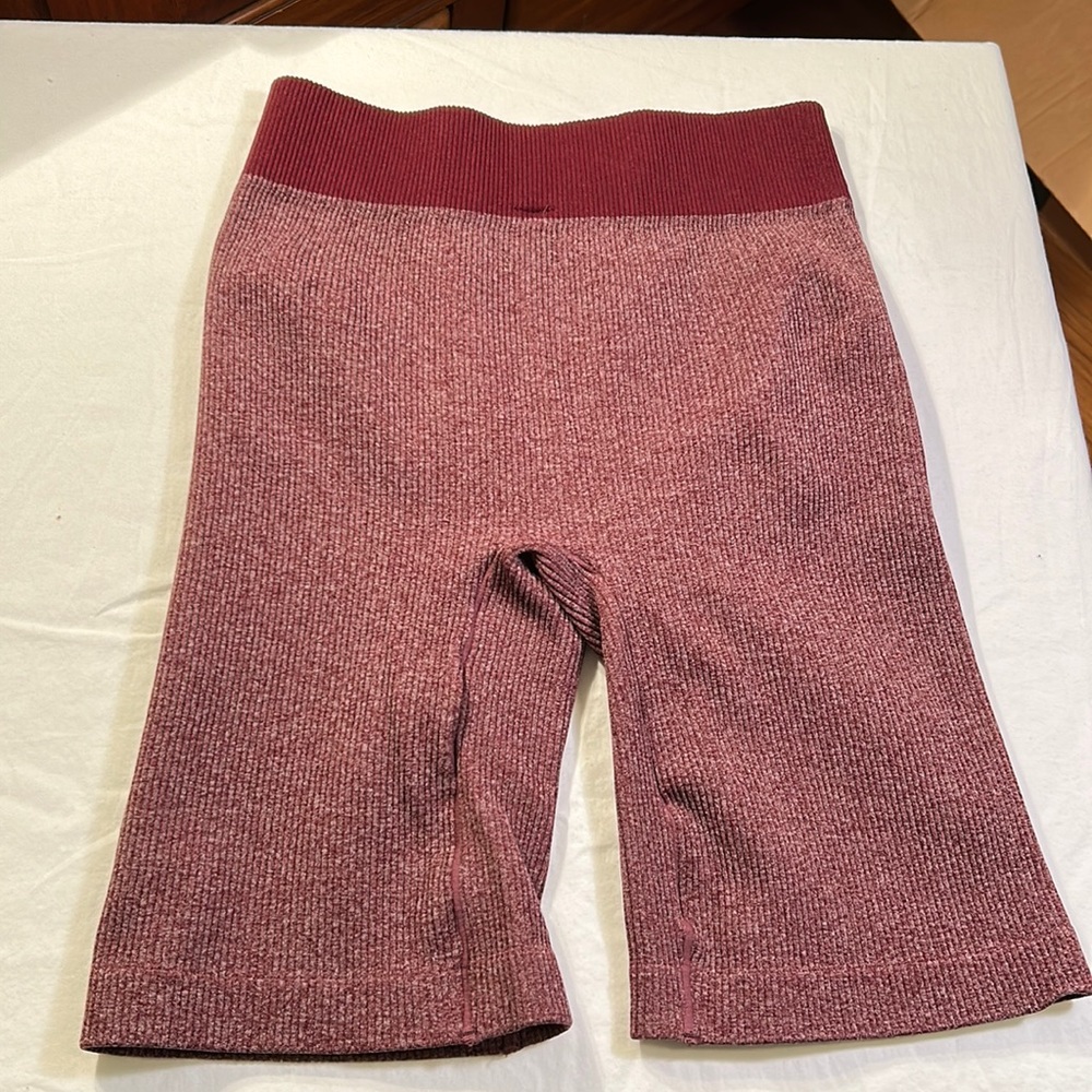 Zenana L/XL Maroon Biker Shorts